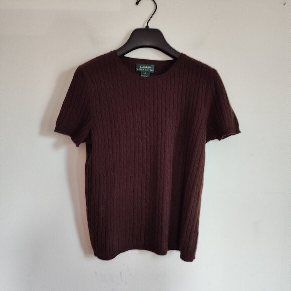 Ladies SZ S Lauren Ralph Lauren Brown Cable-Knit Sweater - Picture 1 of 3